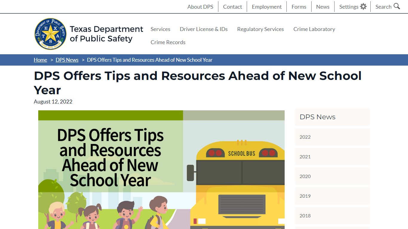 DPS Offers Tips and Resources Ahead of New School Year